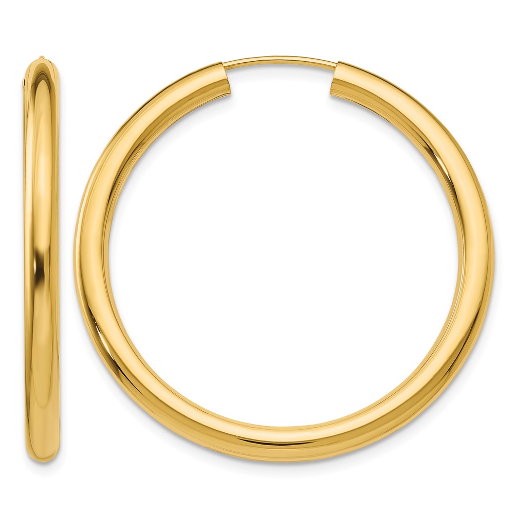 10k Polished Endless Tube Hoop Earrings (10TF809)