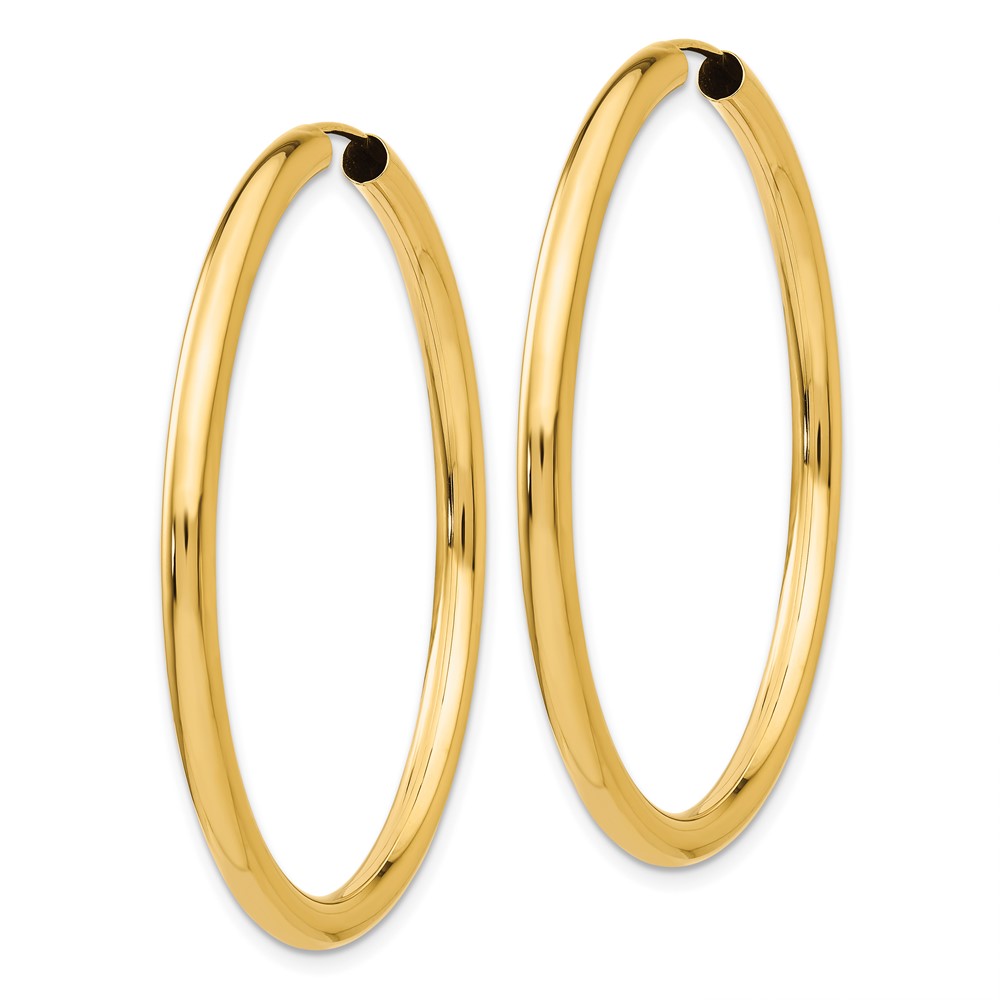 10k Polished Endless Tube Hoop Earrings (10TF810)