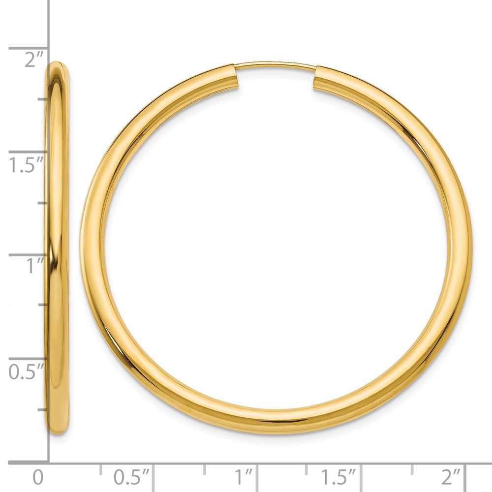 10k Polished Endless Tube Hoop Earrings (10TF810)