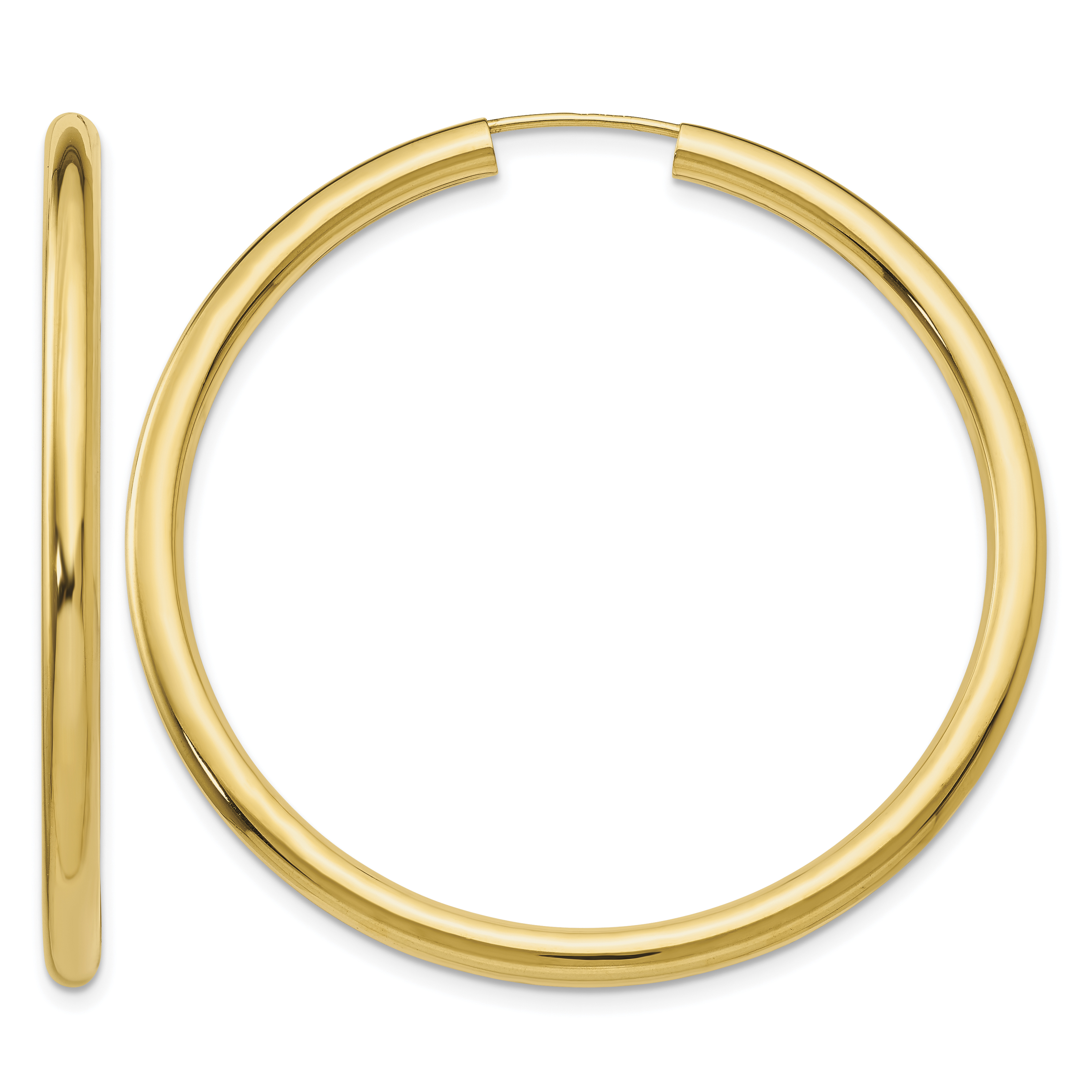 10k Polished Endless Tube Hoop Earrings (10TF810)