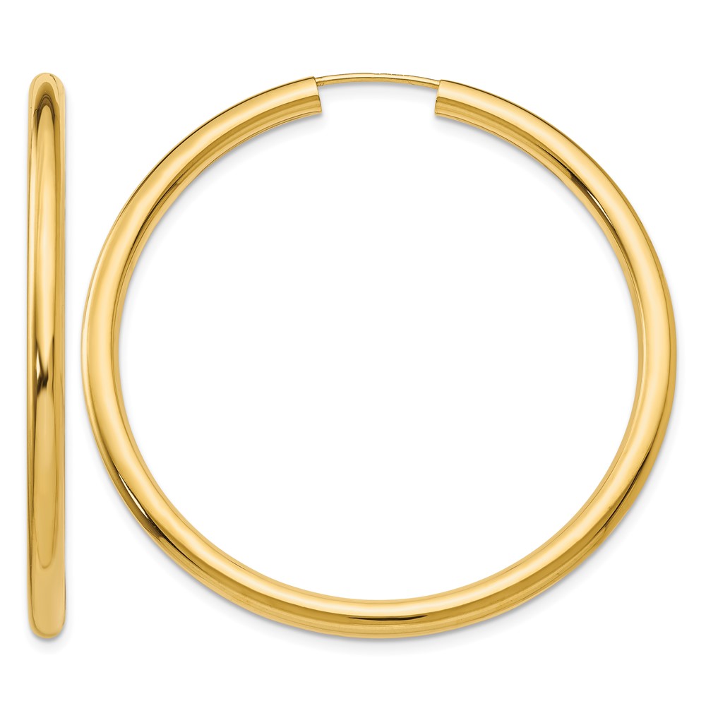 10k Polished Endless Tube Hoop Earrings (10TF810)