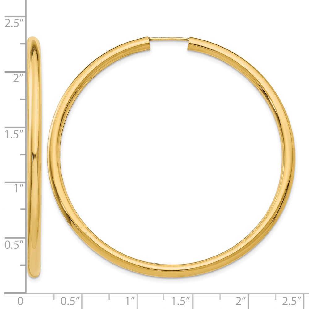 10k Polished Endless Tube Hoop Earrings (10TF811)