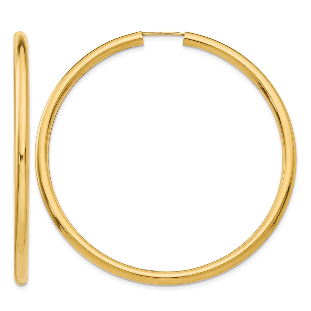 10k Polished Endless Tube Hoop Earrings (10TF811)