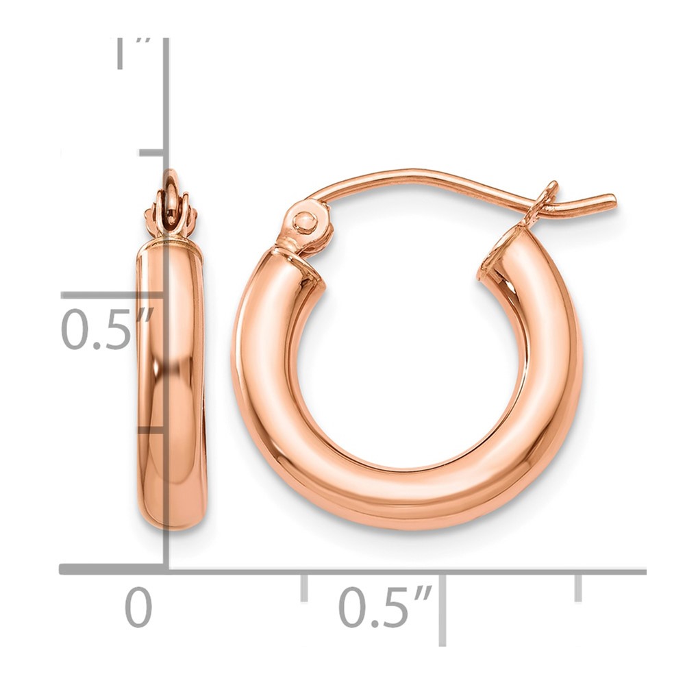 10k Rose Gold 2mm Polished Hoop Earrings (10TF818)