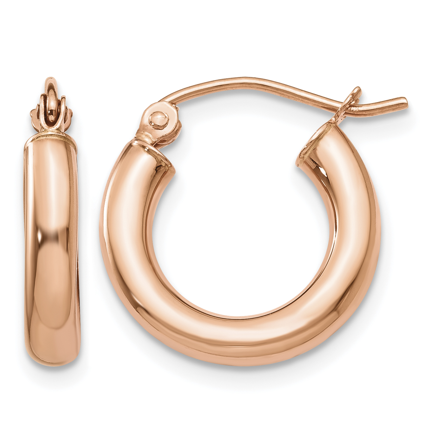 10k Rose Gold 2mm Polished Hoop Earrings (10TF818)