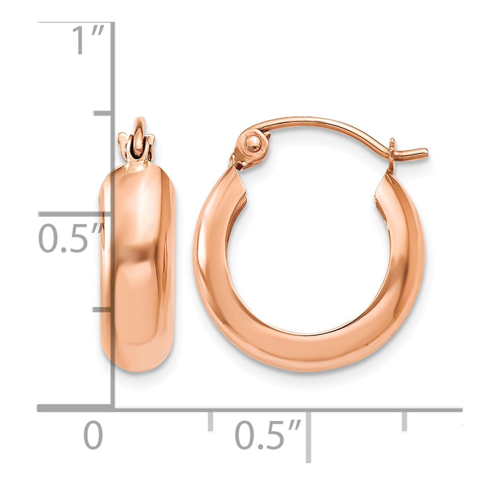 10k Rose Gold Polished Small Hoop Earrings (10TF968)