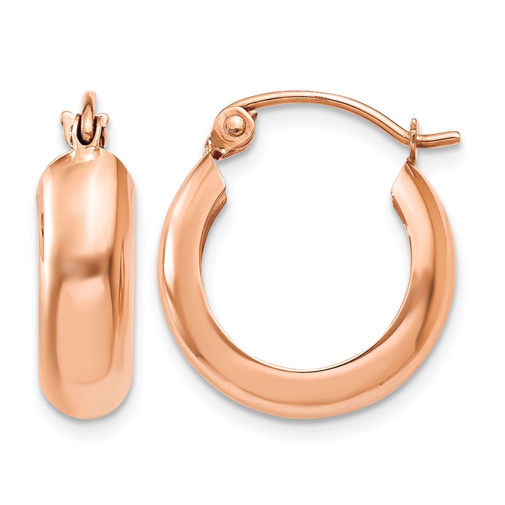 10k Rose Gold Polished Small Hoop Earrings (10TF968)