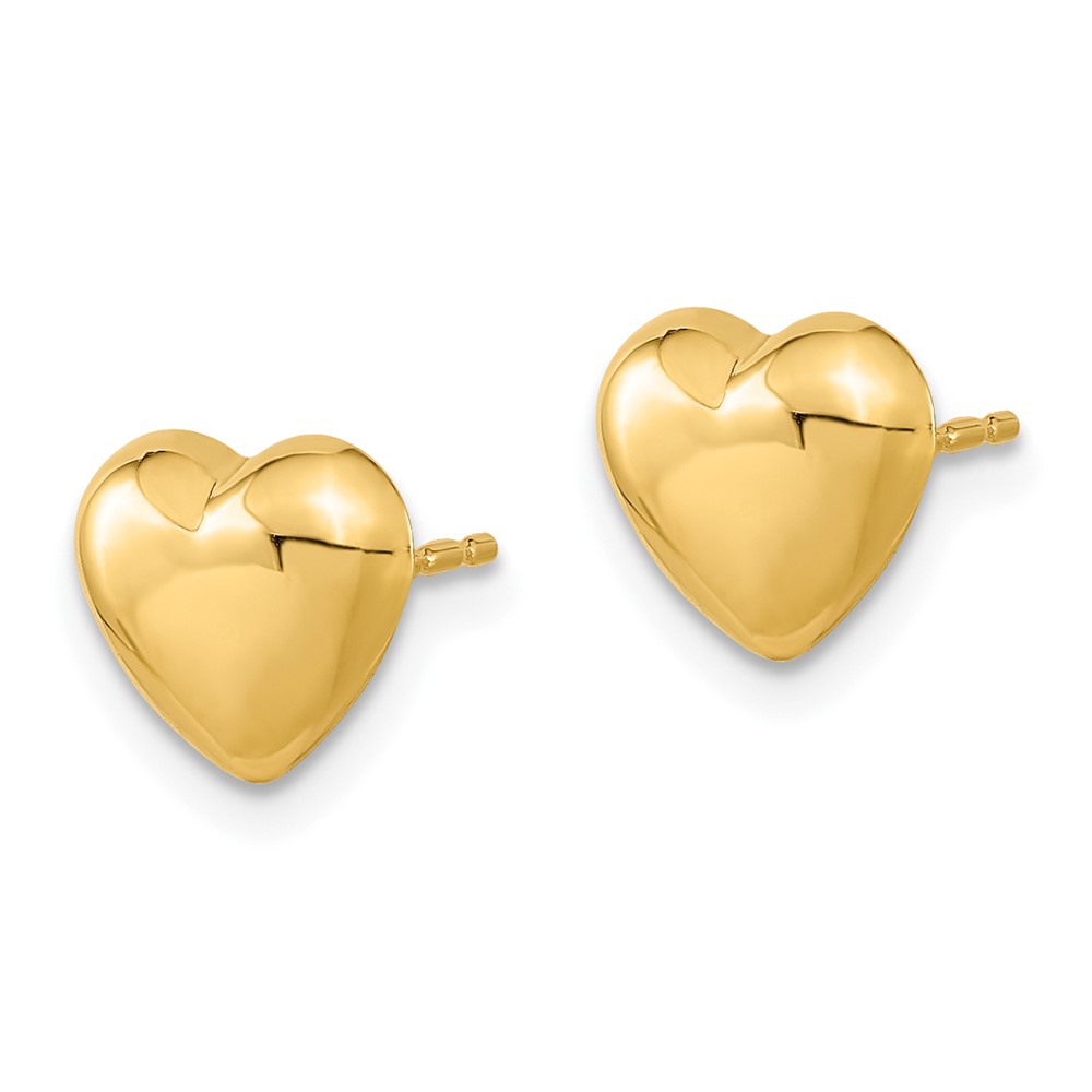 10k Gold Polished Heart Post Earrings (10TH968)