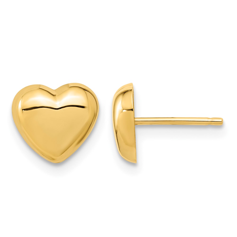 10k Gold Polished Heart Post Earrings (10TH968)