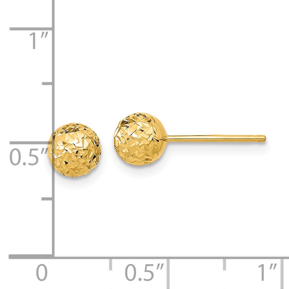 10k 6mm Diamond-Cut Ball Post Earrings (10TL1027)