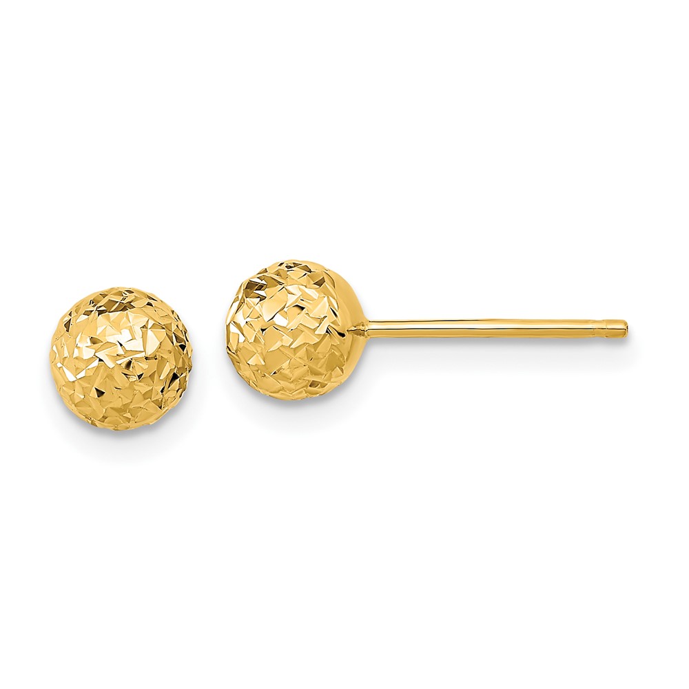 10k 6mm Diamond-Cut Ball Post Earrings (10TL1027)