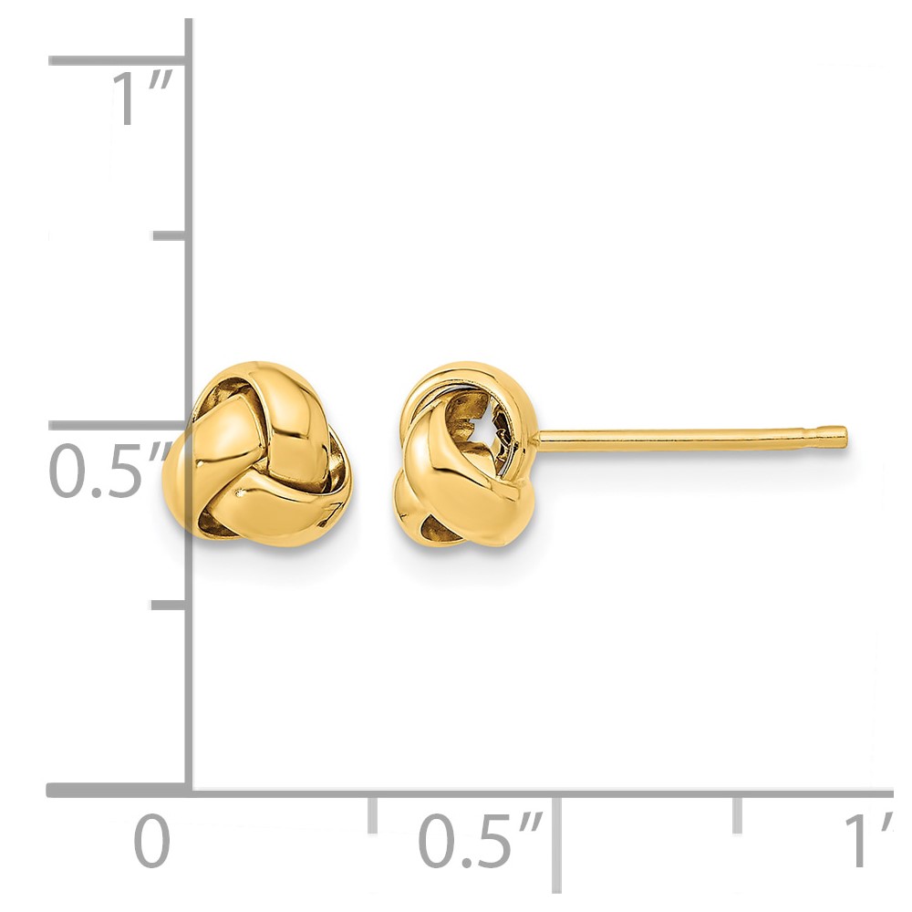 10k Gold Polished Love Knot Post Earrings (10TL1046)