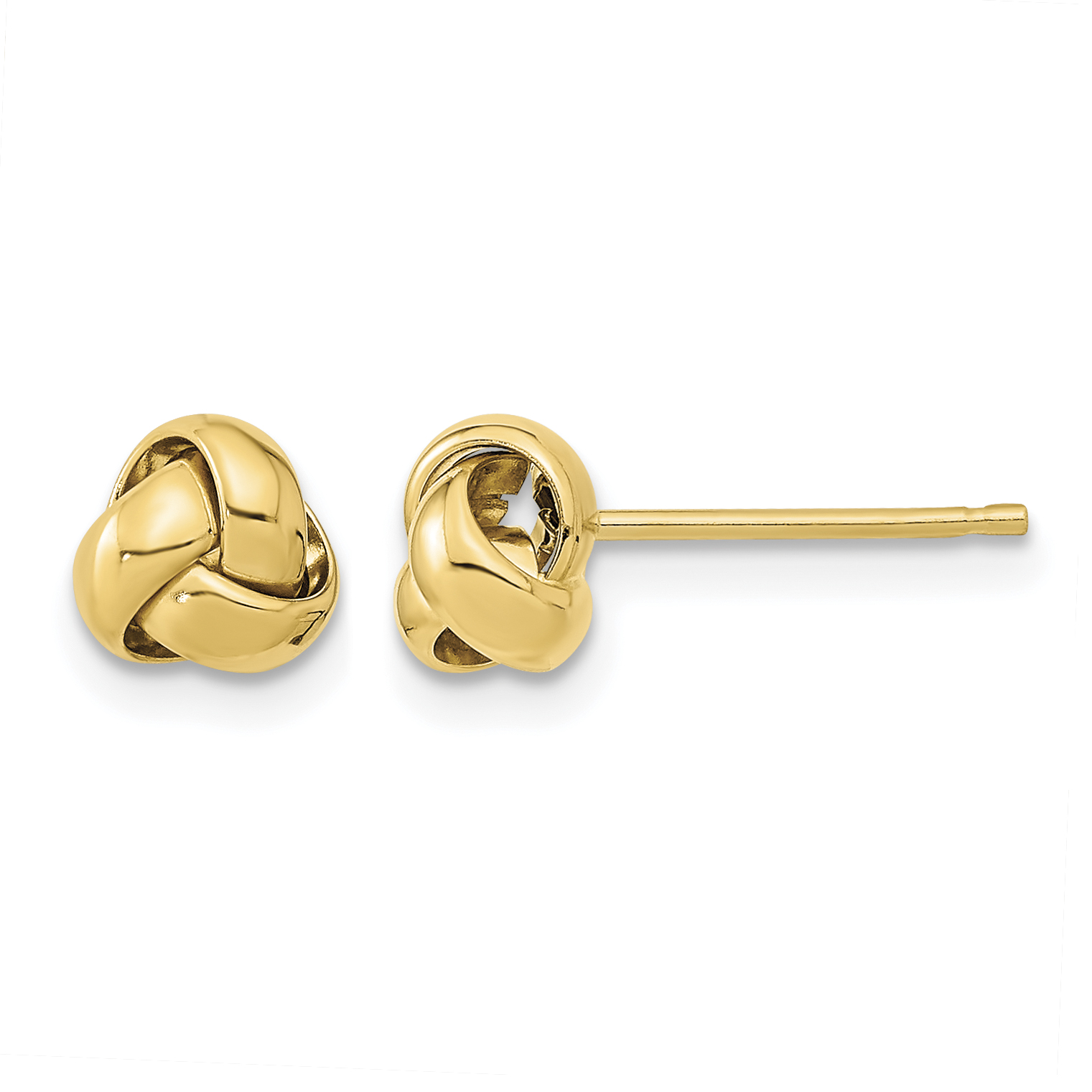 10k Gold Polished Love Knot Post Earrings (10TL1046)