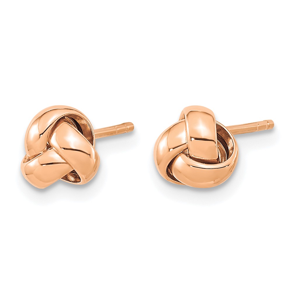 10k Rose Gold Polished Love Knot Post Earrings (10TL1046R)