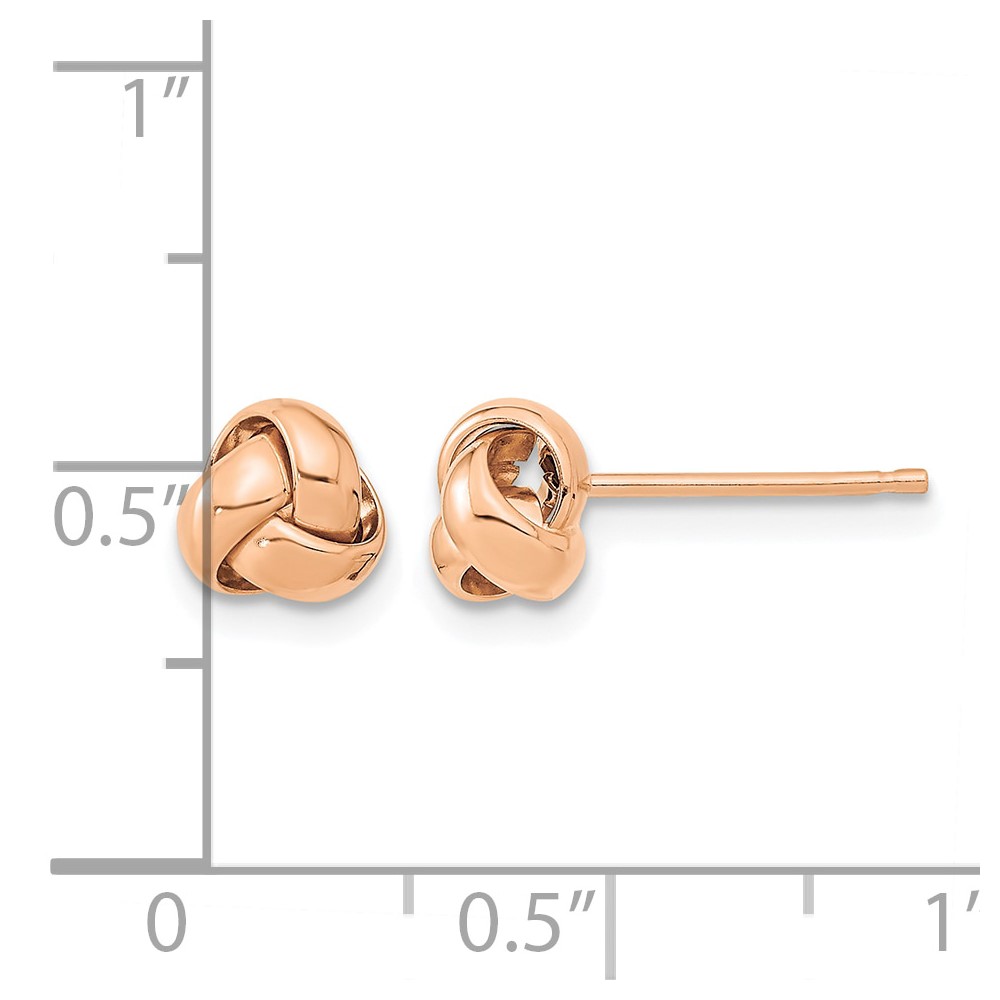 10k Rose Gold Polished Love Knot Post Earrings (10TL1046R)