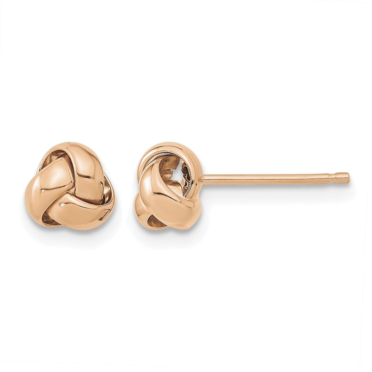 10k Rose Gold Polished Love Knot Post Earrings (10TL1046R)