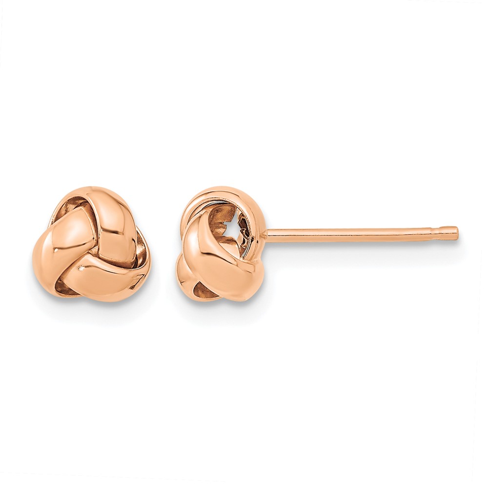 10k Rose Gold Polished Love Knot Post Earrings (10TL1046R)