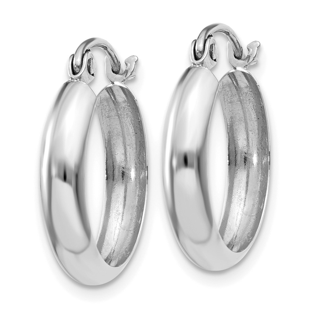10k White Gold Polished 3.5mm Hoop Earrings (10TL116)