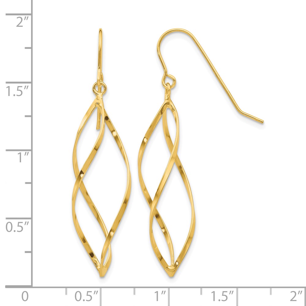 10k Twisted Dangle Earrings (10TL428)