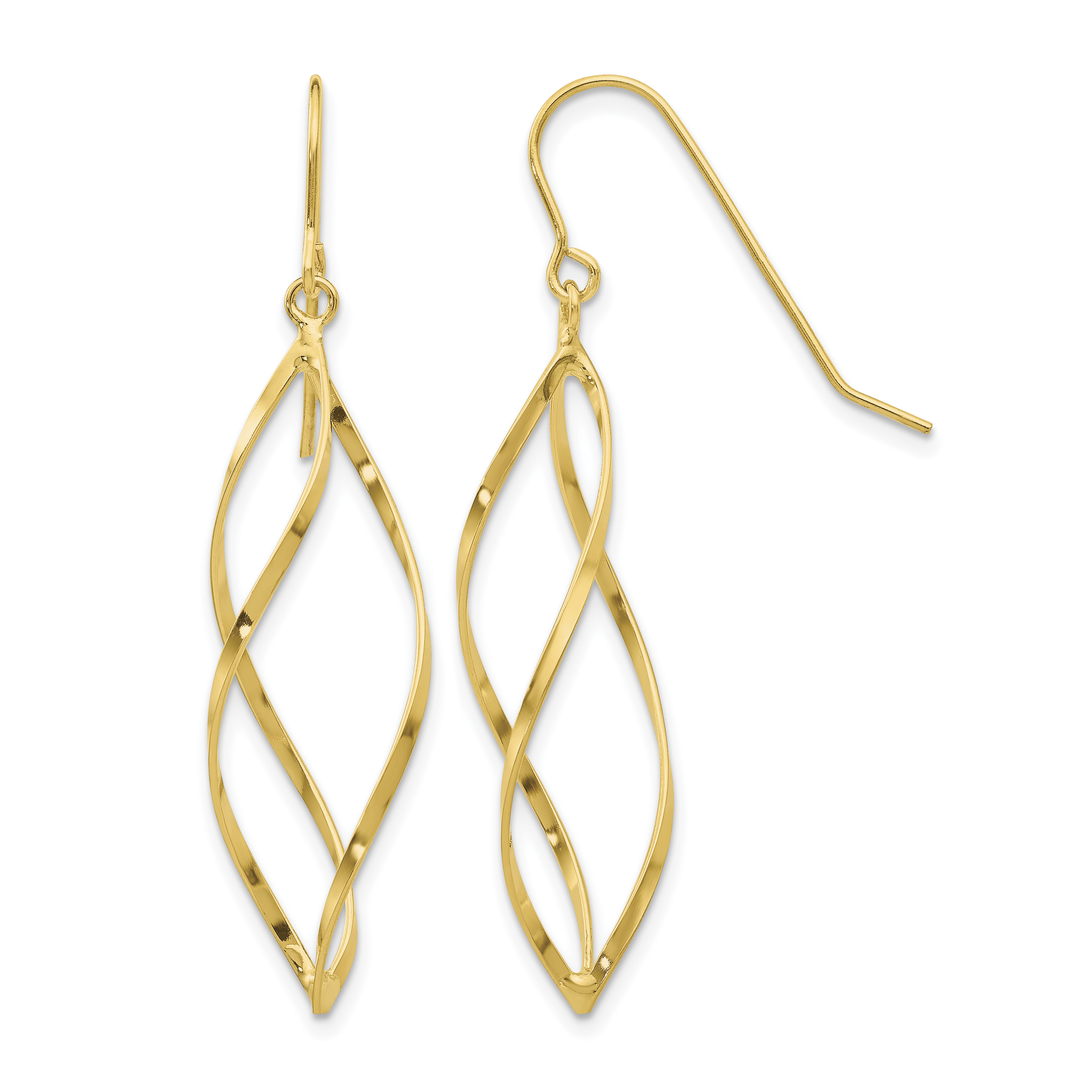 10k Twisted Dangle Earrings (10TL428)