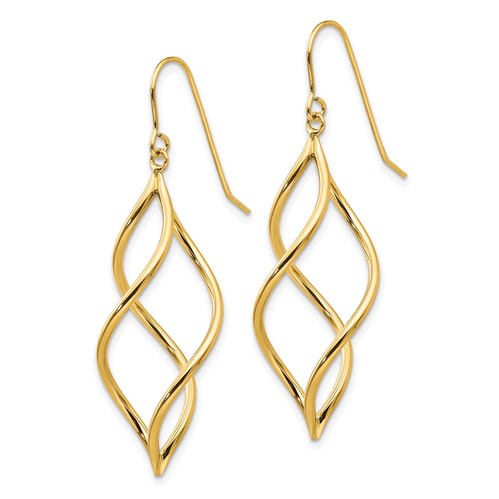 10k Twisted Dangle Earrings (10TL431)