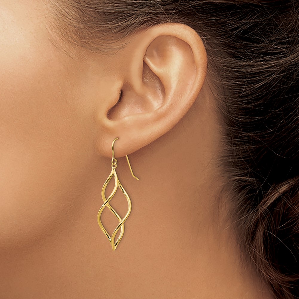 10k Twisted Dangle Earrings (10TL431)