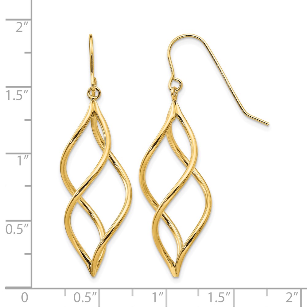 10k Twisted Dangle Earrings (10TL431)