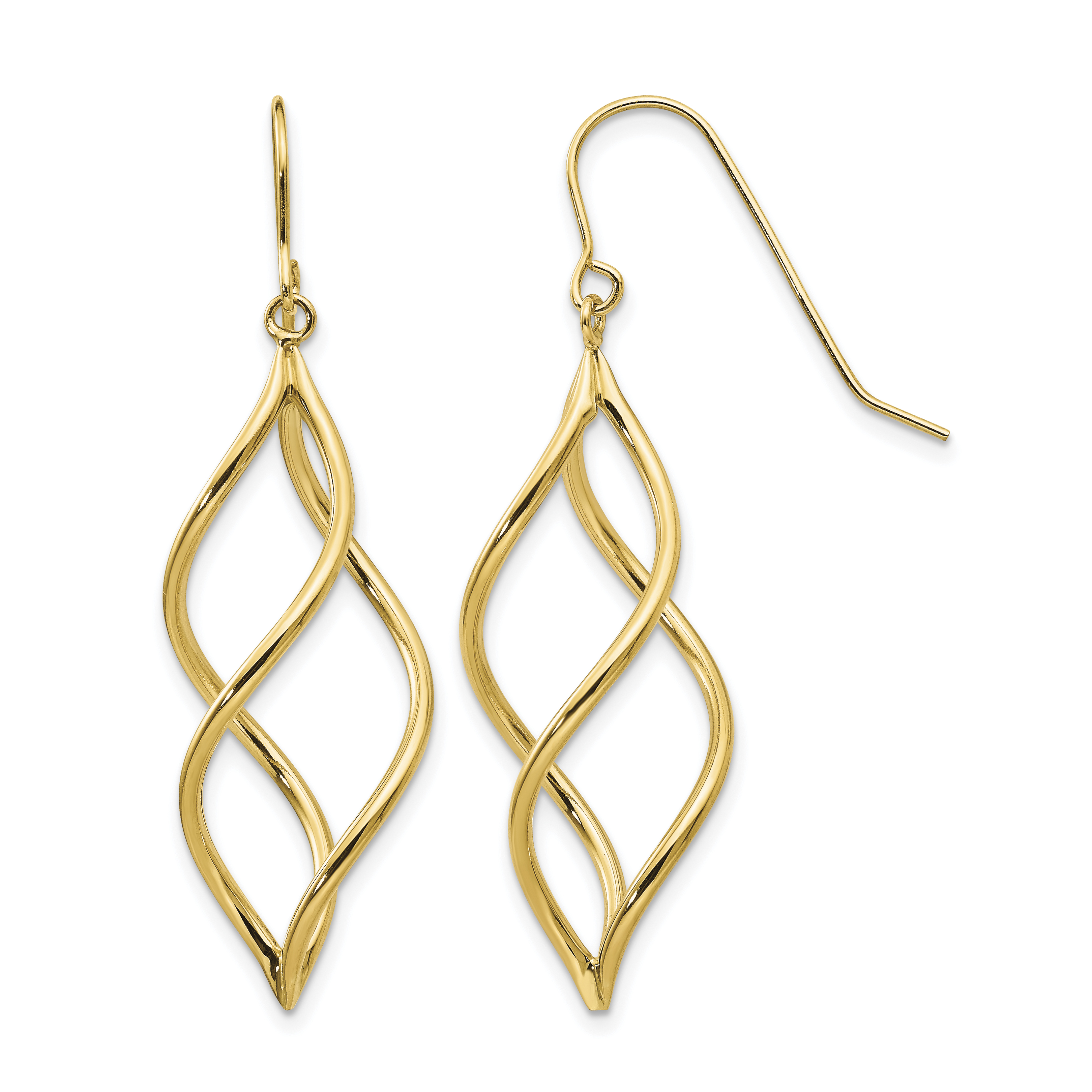 10k Twisted Dangle Earrings (10TL431)