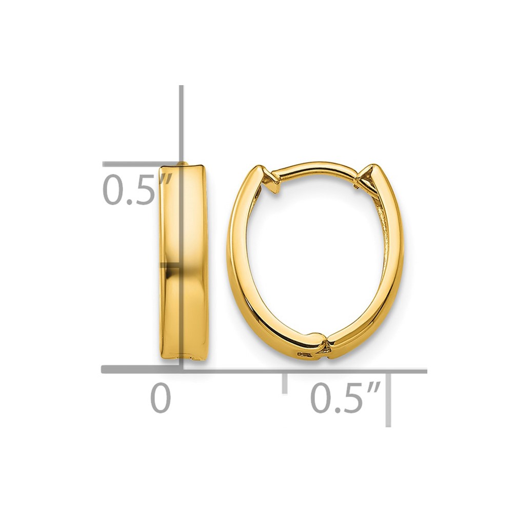 10k Polished Hinged Hoop Earrings (10TL559)