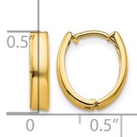 10K Yellow Gold Polished Hinged Hoop Earrings view 3