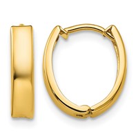 10K Yellow Gold Polished Hinged Hoop Earrings view 1