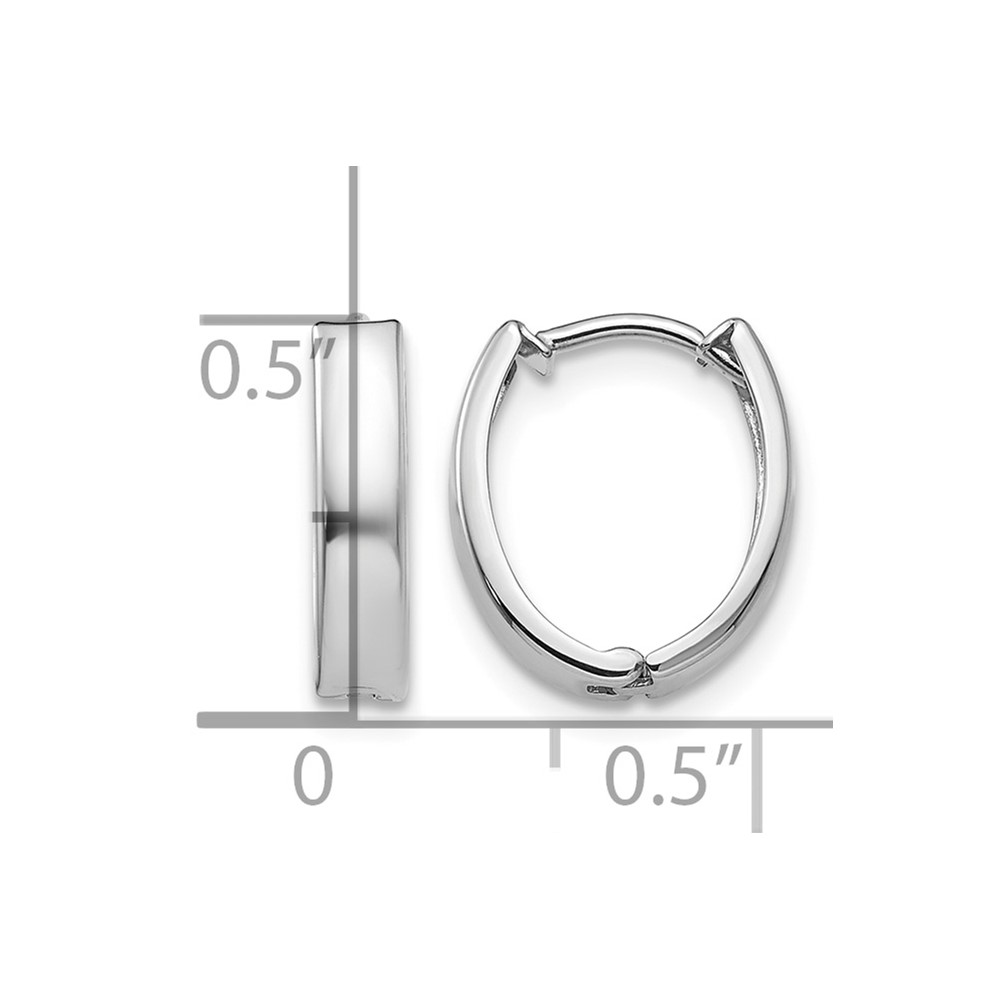 10k White Gold Polished Hinged Hoop Earrings (10TL560)