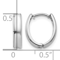 10K White Gold Polished Hinged Hoop Earrings view 4