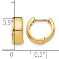 10K Yellow Gold Hinged Hoop Earrings view 3