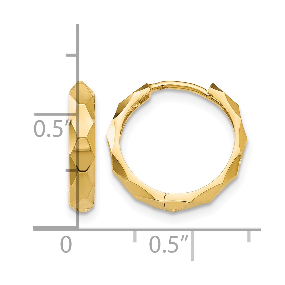 10k Diamond-cut Hoop Earrings (10TL568)