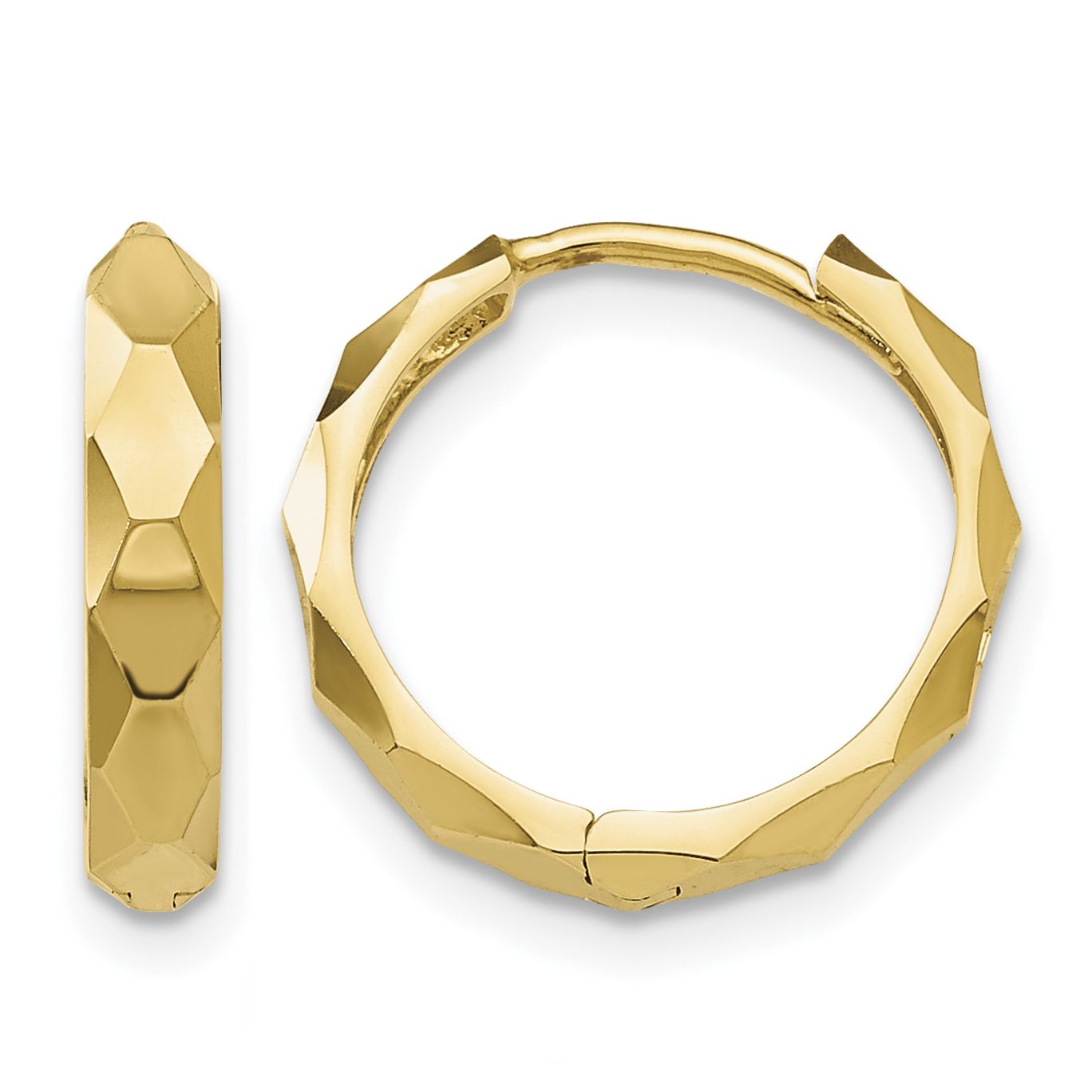 10k Diamond-cut Hoop Earrings (10TL568)