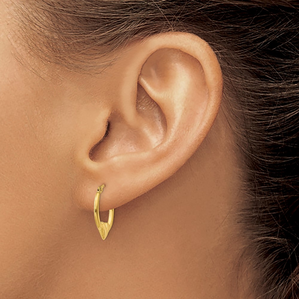 10K Heart Hoop Earrings (10TL733)