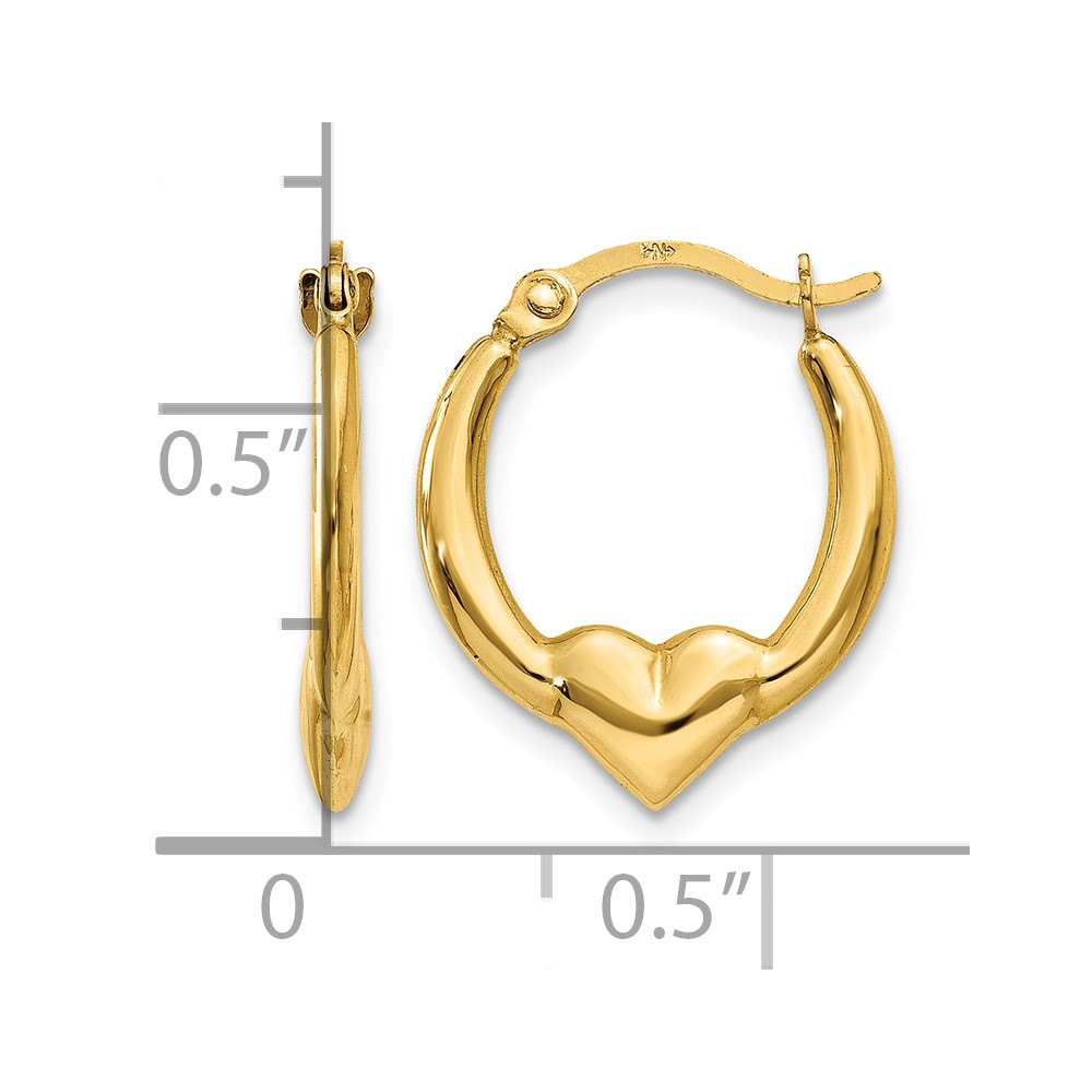 10K Heart Hoop Earrings (10TL733)