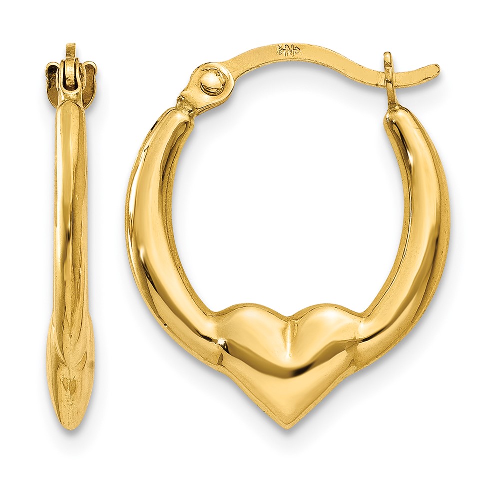 10K Heart Hoop Earrings (10TL733)