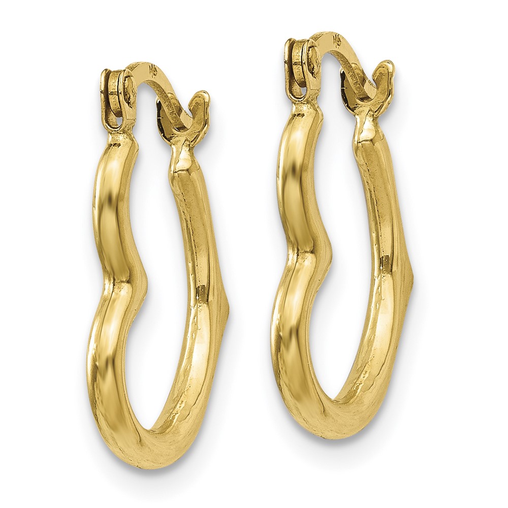 10K Heart Shaped Hollow Hoop Earrings (10TL746)