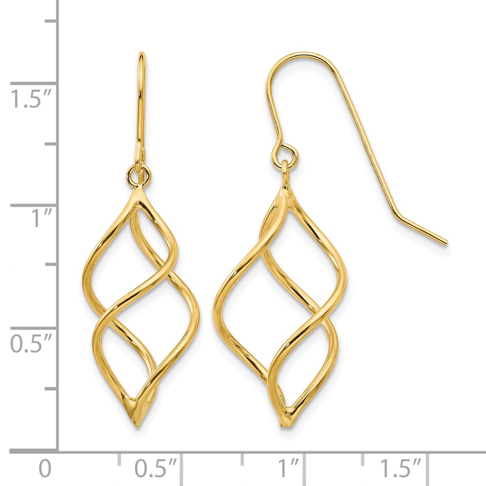 10k Polished Short Twisted Dangle Earrings (10TL830)