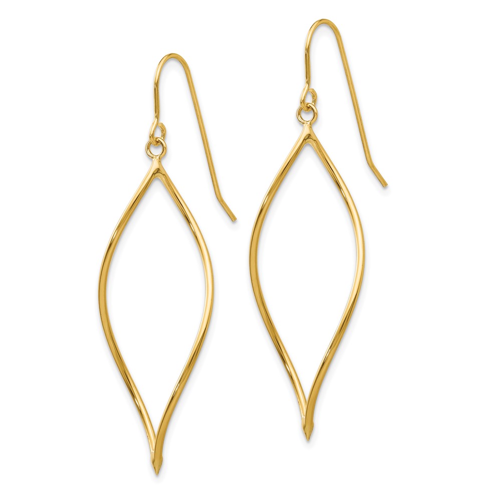 10k Polished Twisted Oblong Dangle Earrings (10TL836)