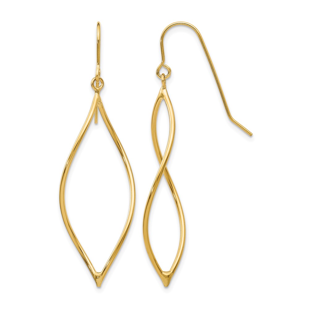 10k Polished Twisted Oblong Dangle Earrings (10TL836)