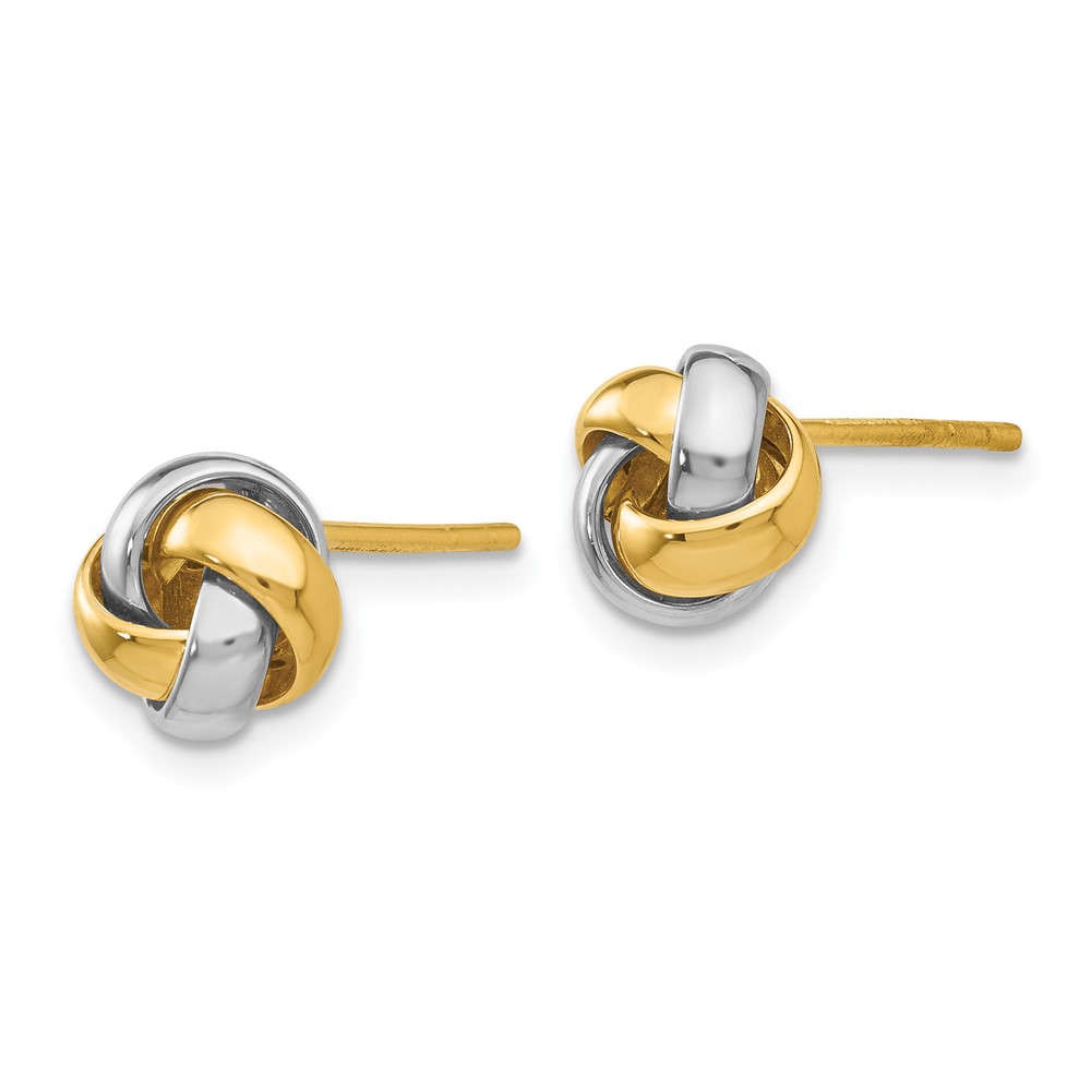 10k Two-tone Knot Post Earrings (10TL944)