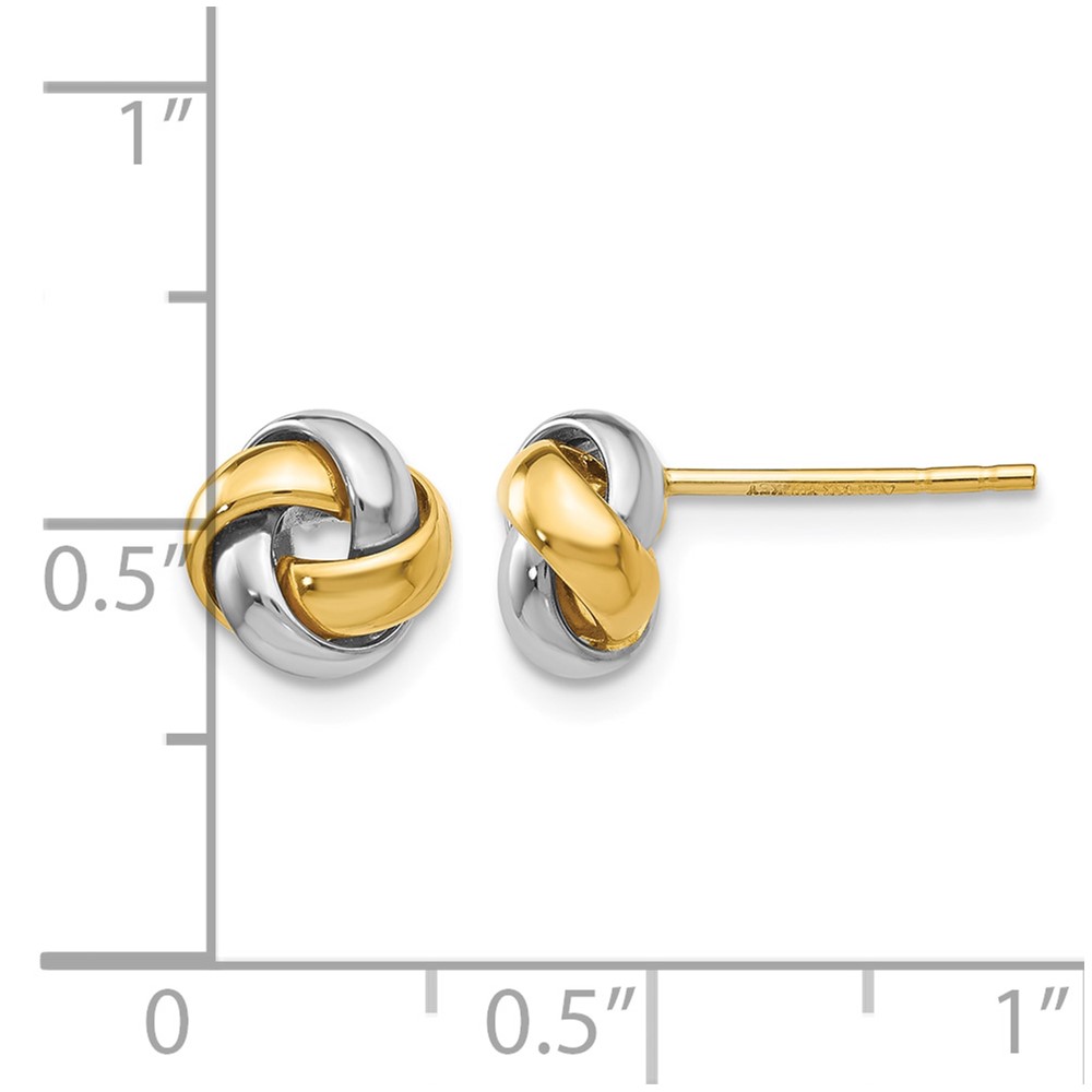 10k Two-tone Knot Post Earrings (10TL944)