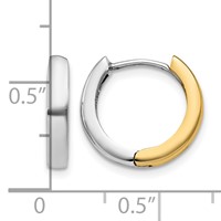 10K Two-tone Hinged Hoop Earrings view 3