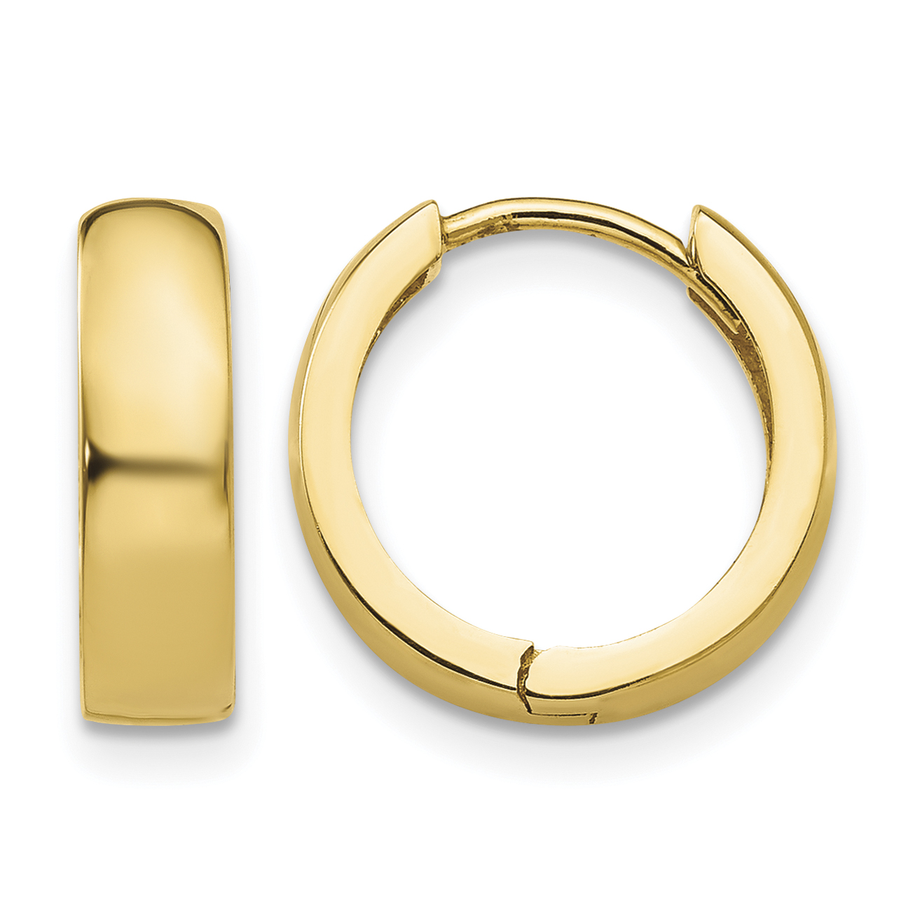 10k Round Hinged Hoop Earrings (10TM609)