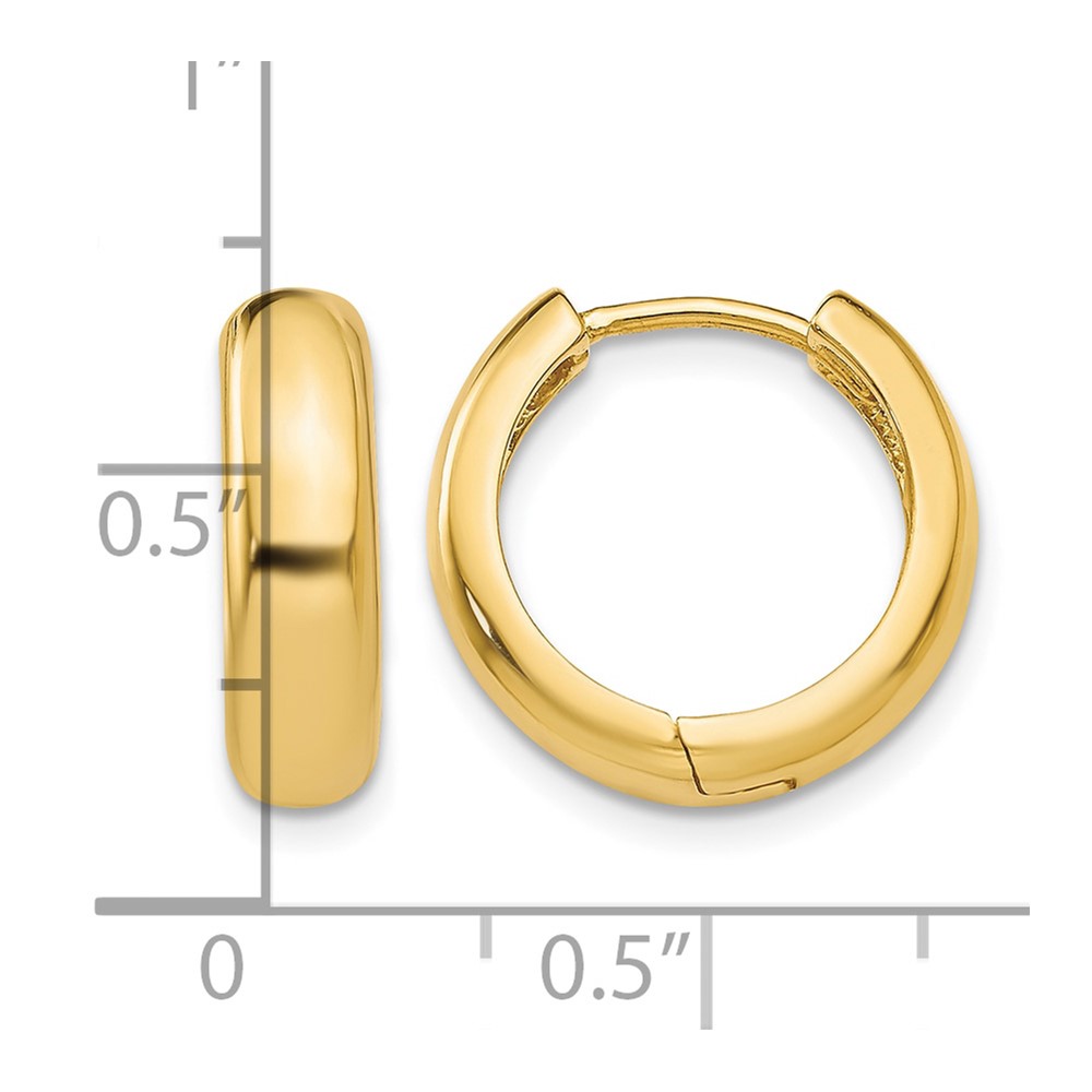 10k Yellow Gold Curved Hinged Hoop Earrings (10TM610)