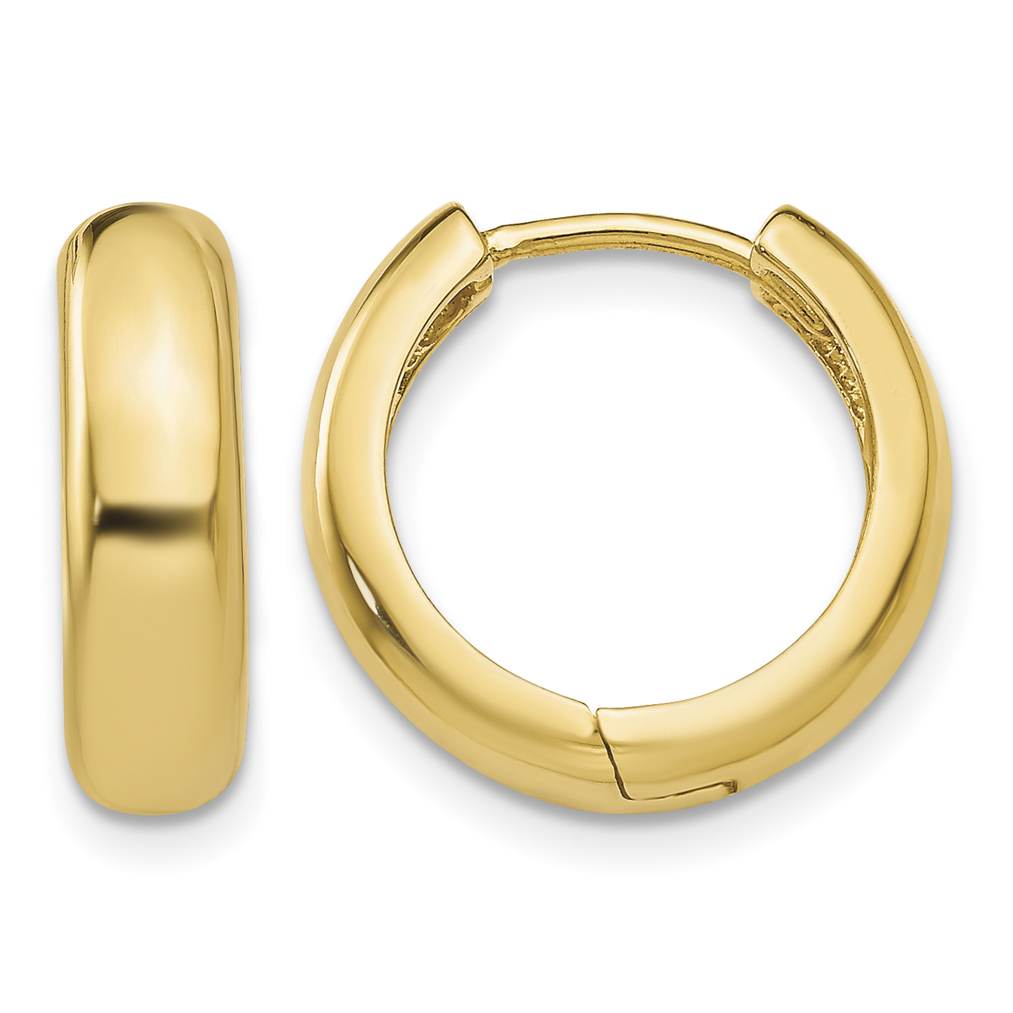 10k Yellow Gold Curved Hinged Hoop Earrings (10TM610)