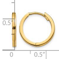 10K Yellow Gold Hinged Hoop Earrings view 4